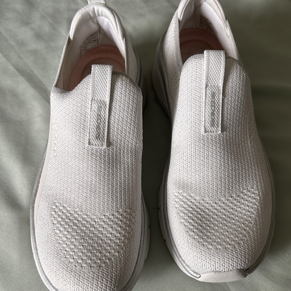 Skechers White Slip-On Sneakers